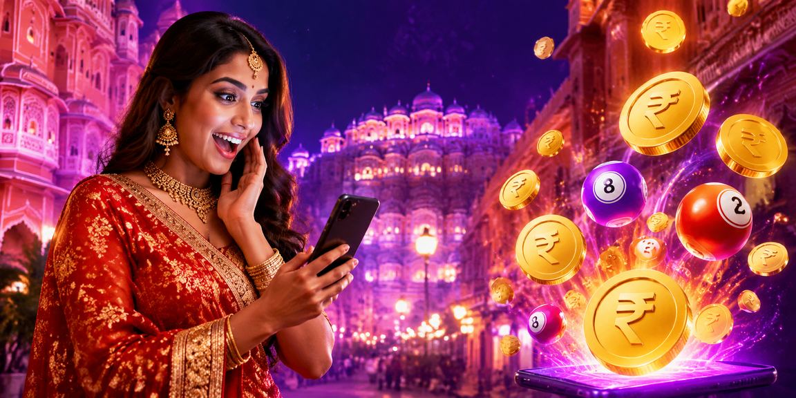 Woman buying lottery ticket in Jaipur wrapped in festive saree